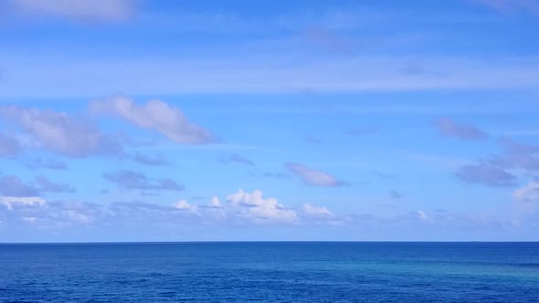 Drone aerial scenery of lagoon beach by clear lagoon with sand background