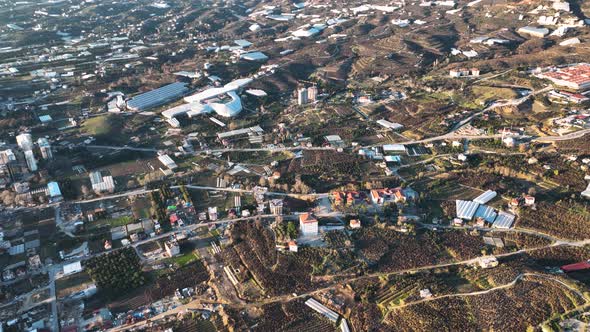 Dry Banana Plantations Aerial View 4 K