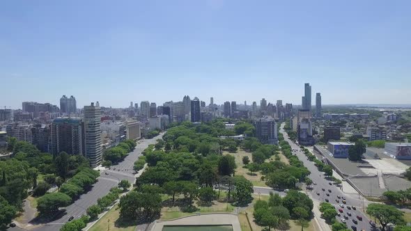 Buenos Aires City aerial view. Avenida Figueroa Alcorta. Argentina