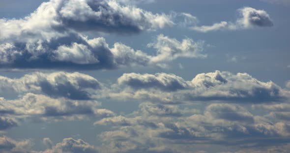 Flying Through Heavenly Beautiful Sunny Cloudscape