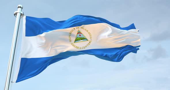 Nicaragua  Flag Waving Loop  4 K