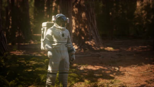 Lonely Astronaut in Dark Forest