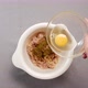 Cook Pours Egg Into Minced Meat - VideoHive Item for Sale