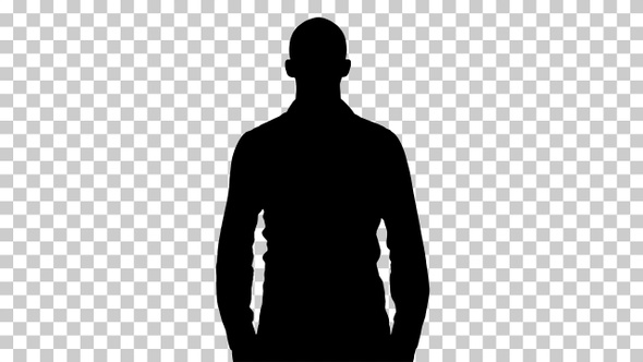 Silhouette Man standing, Alpha Channel