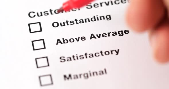 Check Box of Customer Services Survey 