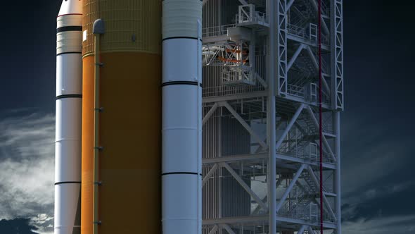 Space Launch System On Launch Pad alt