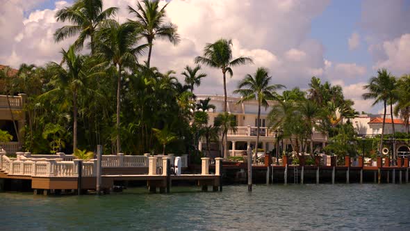 Miami Mansion Architecture. 4k Video Shot With Gimbal Stabilized 60fps