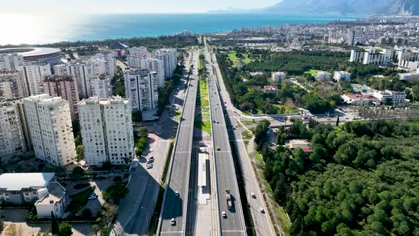 Traffic Aerial View Turkey Antalya 4 K