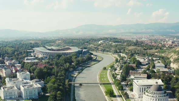 Drone Video of the Todor Proeski National Arena Stadium in Skopje