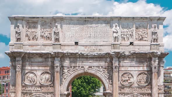 Arch of Constantine Timelapse Rome Italy