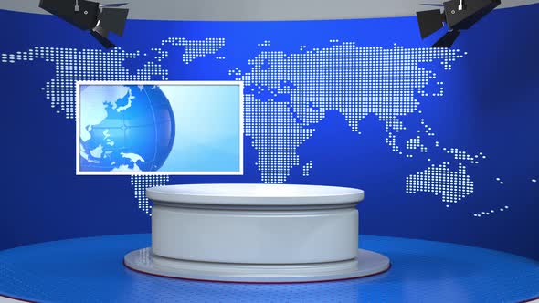 3D Virtual News Studio Background A50027