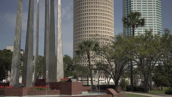 Tilt up of towers and the Art Museum Sculpture