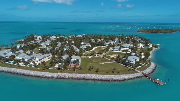 Paradise landscape of caribbean sea of Key West Florida United States.