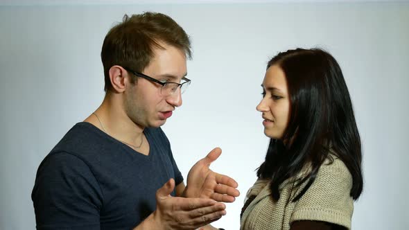 Young Man And Woman Talking