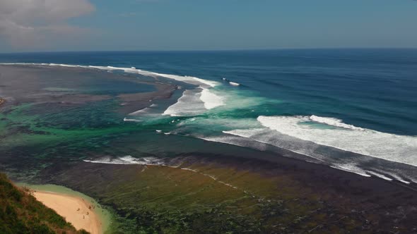 Flight Overlooking the Wonderful Power of the Indian Ocean and the Formation of the Rip Current