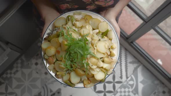 Appetizing homemade vegetarian dish for whole family