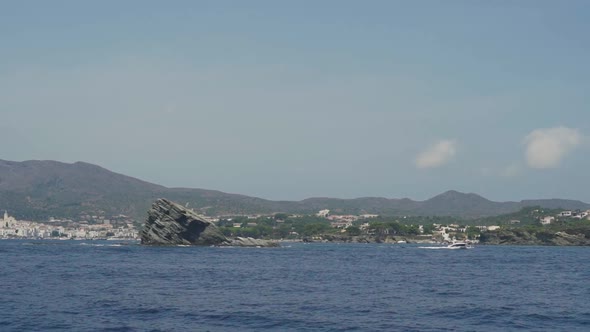 View of Yacht Near Ibiza Island