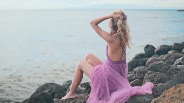 Model In Fashionable Dress