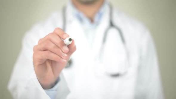 Fitness, Doctor Writing on Transparent Screen alt