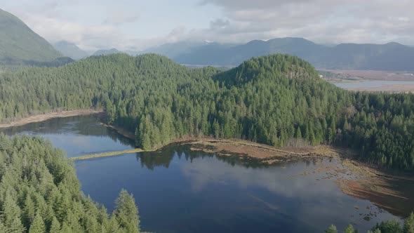 Aerial Footage of Minnekhada Regional Park in 4k, British Columbia, Canada