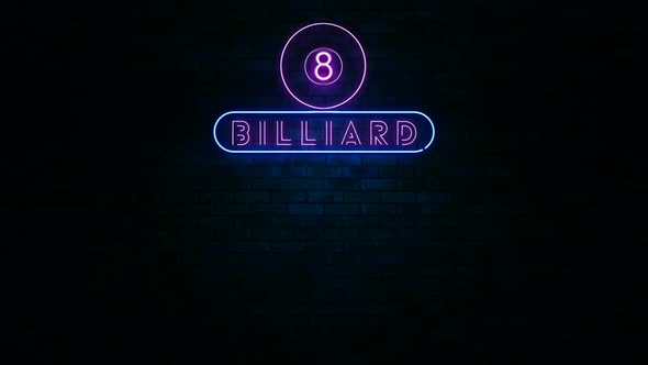 Billiard Neon Light Sign