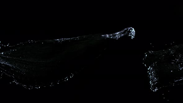 Super Slow Motion Shot of Water Splash at 1000Fps Isolated on Black Background