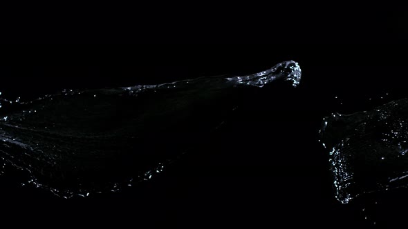 Super Slow Motion Shot of Water Splash at 1000Fps Isolated on Black Background alt
