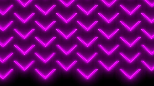 Video animation of glowing neon arrows in magenta