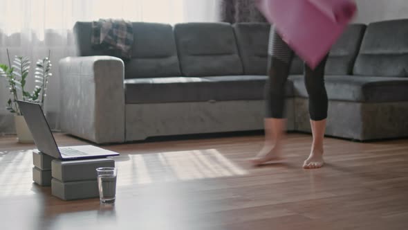 Woman preparing for online training