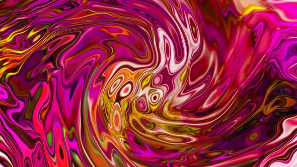Red Pink Yellow Color Shiny Twisted Liquid Animated Background