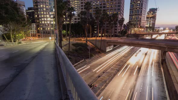 Time Lapse Of Traffic In Downtown Los Angeles