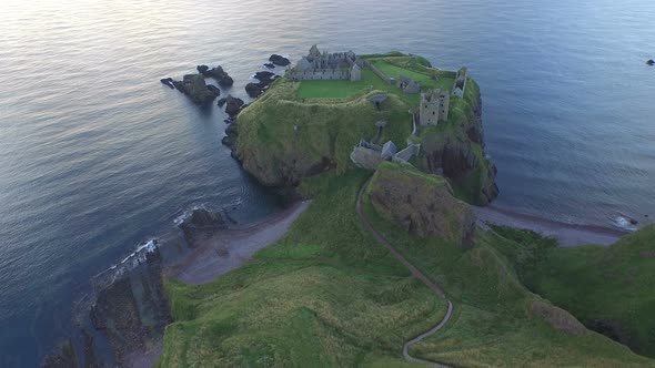 Aerial view of the Dunnottar Castle