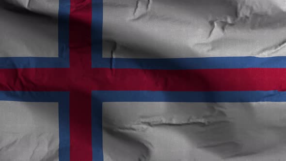 Faroe Island Flag Textured Waving Background 4K