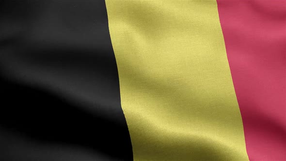 Belgium Flag Seamless Closeup Waving Animation