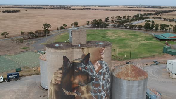 Murals on grain silos in Australia