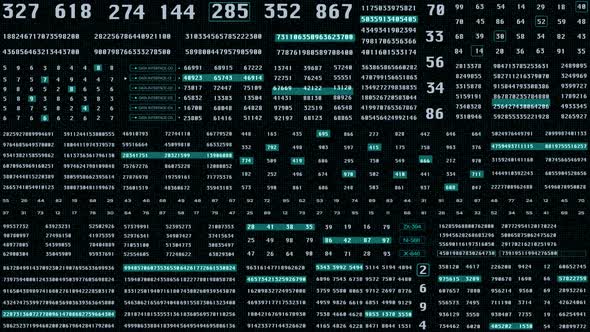 Technology Digital Number Decimal Statistics Data Sampling Simulation 4K Background.