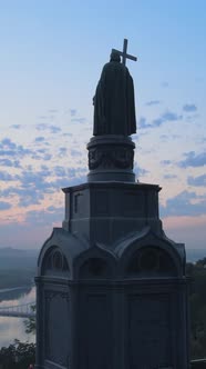 Monument To Vladimir the Great at Dawn in the Morning