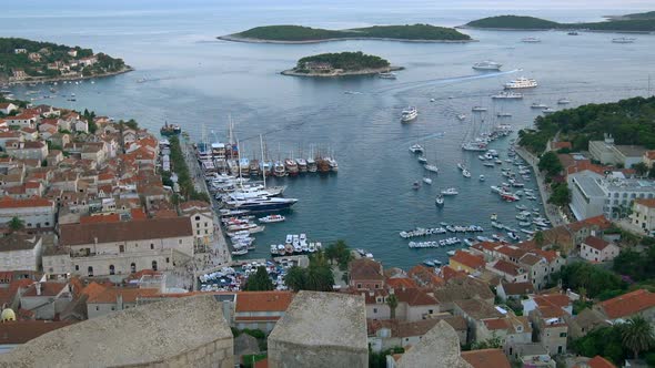 Panormaic View of Hvar Town on Hvar Island Croatia