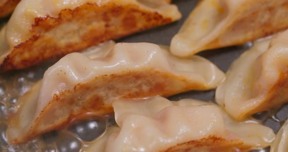 Cook Meat Dumpling on Fry Pan