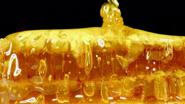 Pouring Honey Over Honeycombs