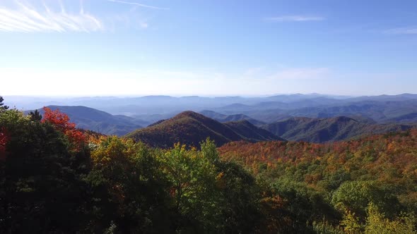 drone shot of the North Carolina mountains