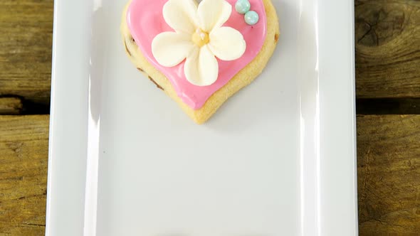 Heart shape cookies in tray