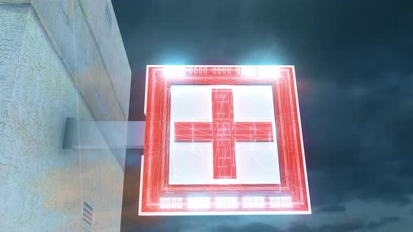 Digital Neon Pharmacy Sign 4k