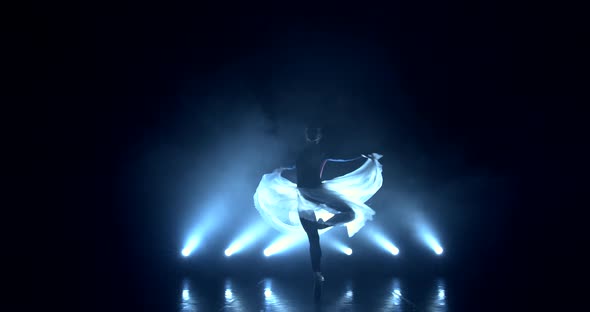 Silhouette of a Ballerina Whirling Towards the Camera