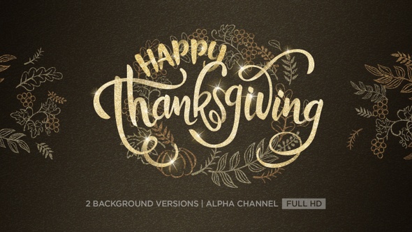 Happy Thanksgiving Text Animation