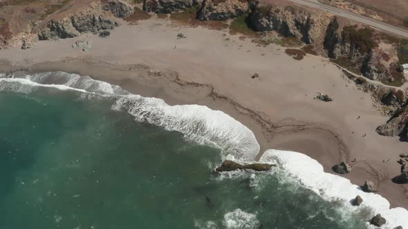 Aerial View of beach off of Highway 1 Beach Bodega Bay