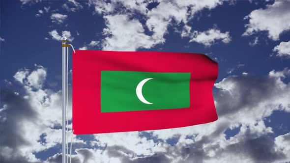 Maldives Flag Waving 4k