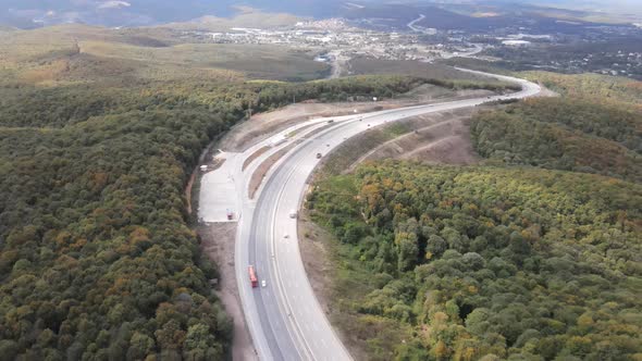 Aerial View of Asphalt Road