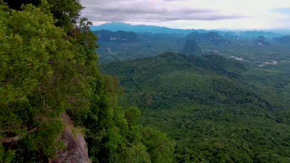 Dragon Crest Mountain Krabi Thailand Rock That Overhangs the Abyss with a Beautiful Landscape