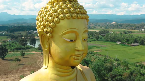 Big Golden Buddha Statue in Chiang Rai, Chiang Mai Province, Thailand